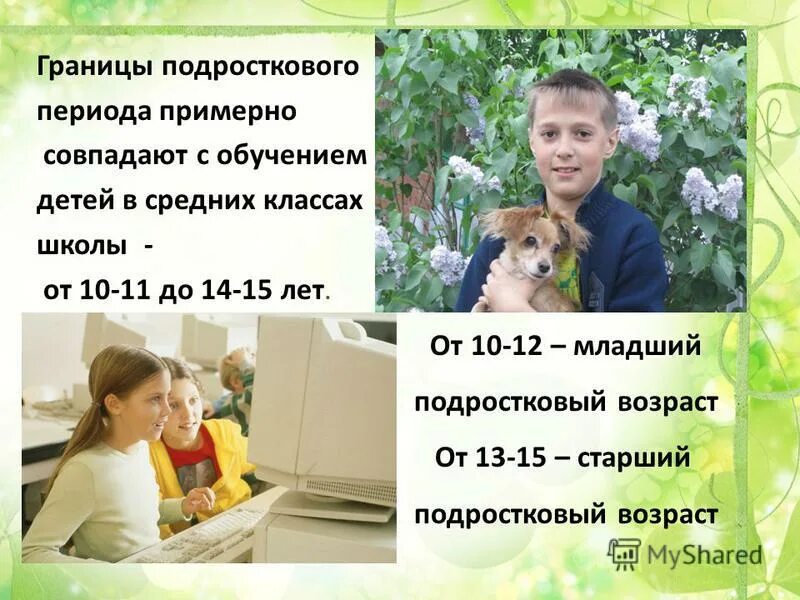 границы подросткового периода