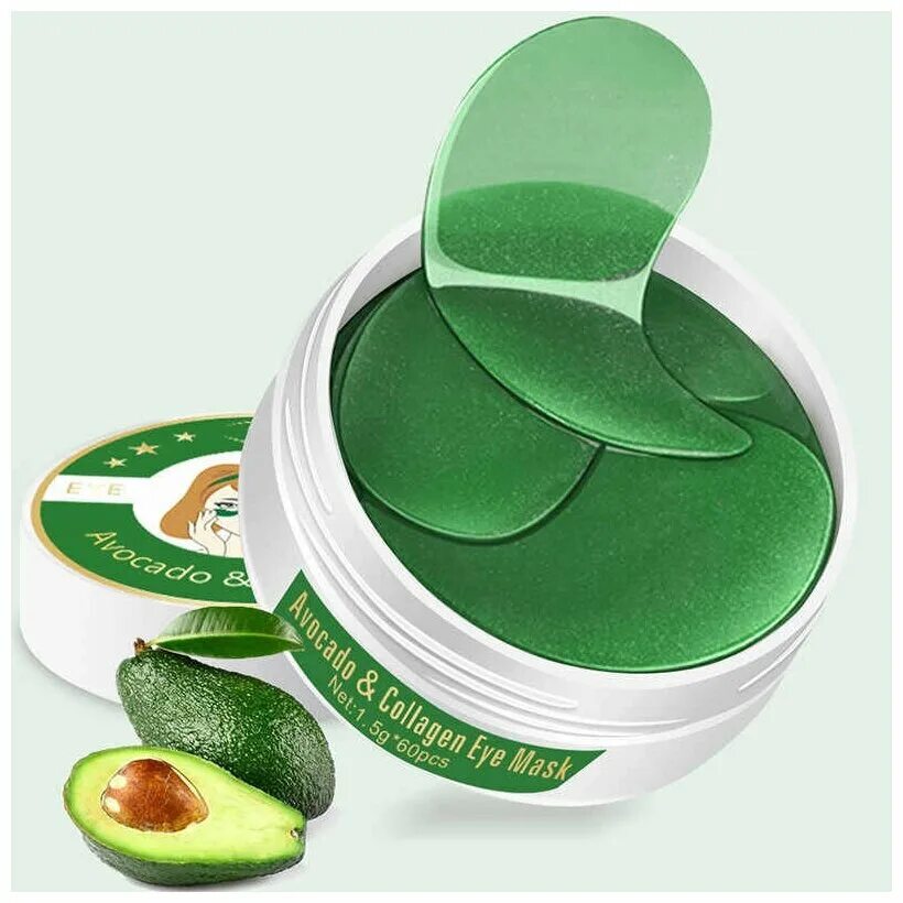 Гидрогелевые патчи с экстрактом авокадо. Патчи с авокадо. Маска для глаз авокадо. Патчи с авокадо. Патчи с авокадо.
