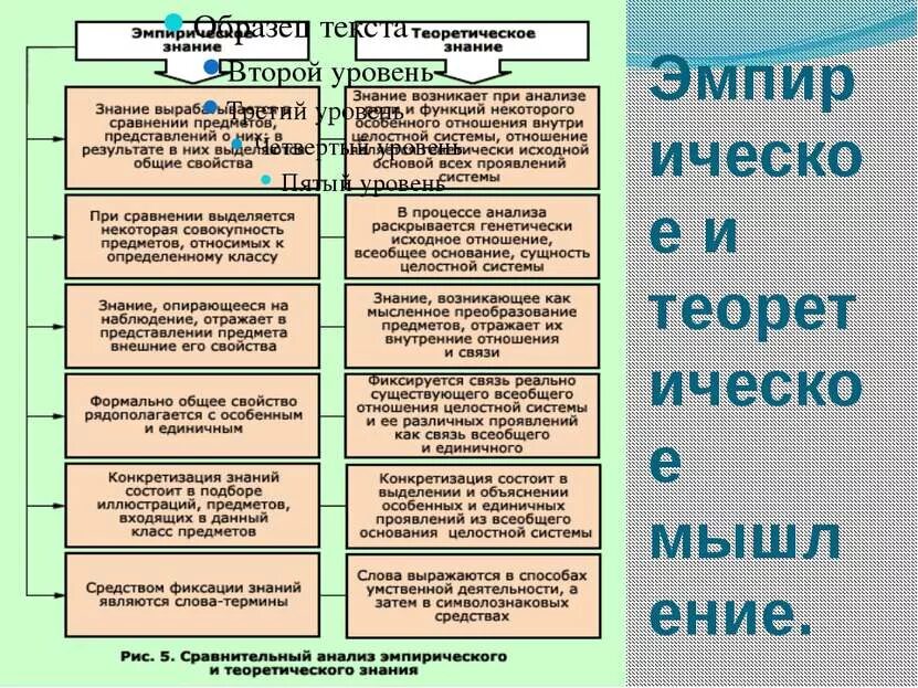 Выделение эмпирического и теоретического уровней