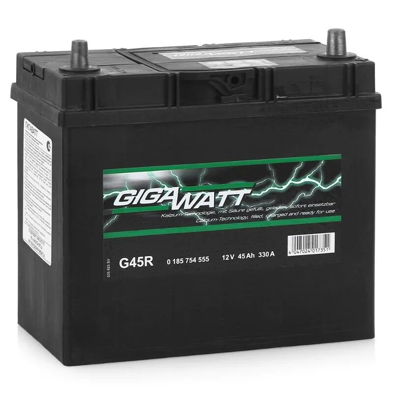 Аккумулятор автомобильный 45. Аккумулятор Gigawatt 60ah. Gigawatt 600 402 083 g100r. Гигаватт АКБ 75. Аккумулятор Gigawatt 100ah.