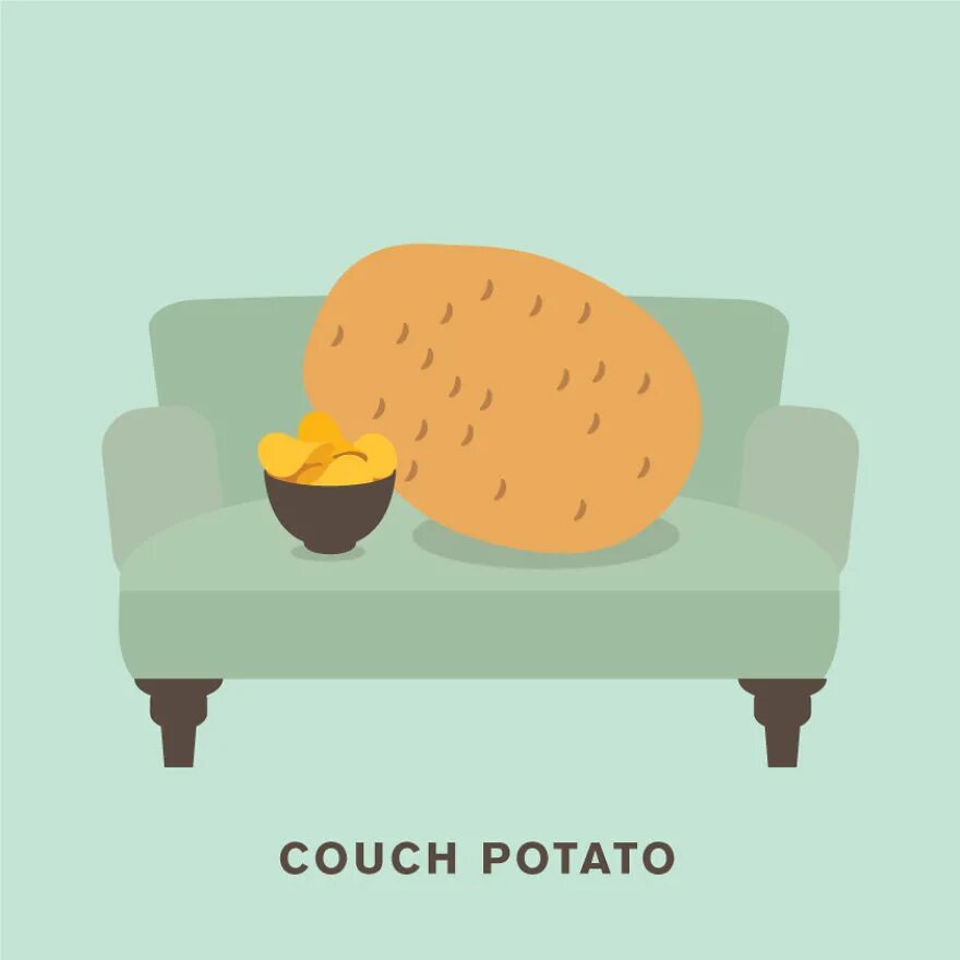 Couch potato, картинки. Английские идиомы в картинках. Couch potatoes идиома. Couch potatoes идиома. Couch potato идиома.