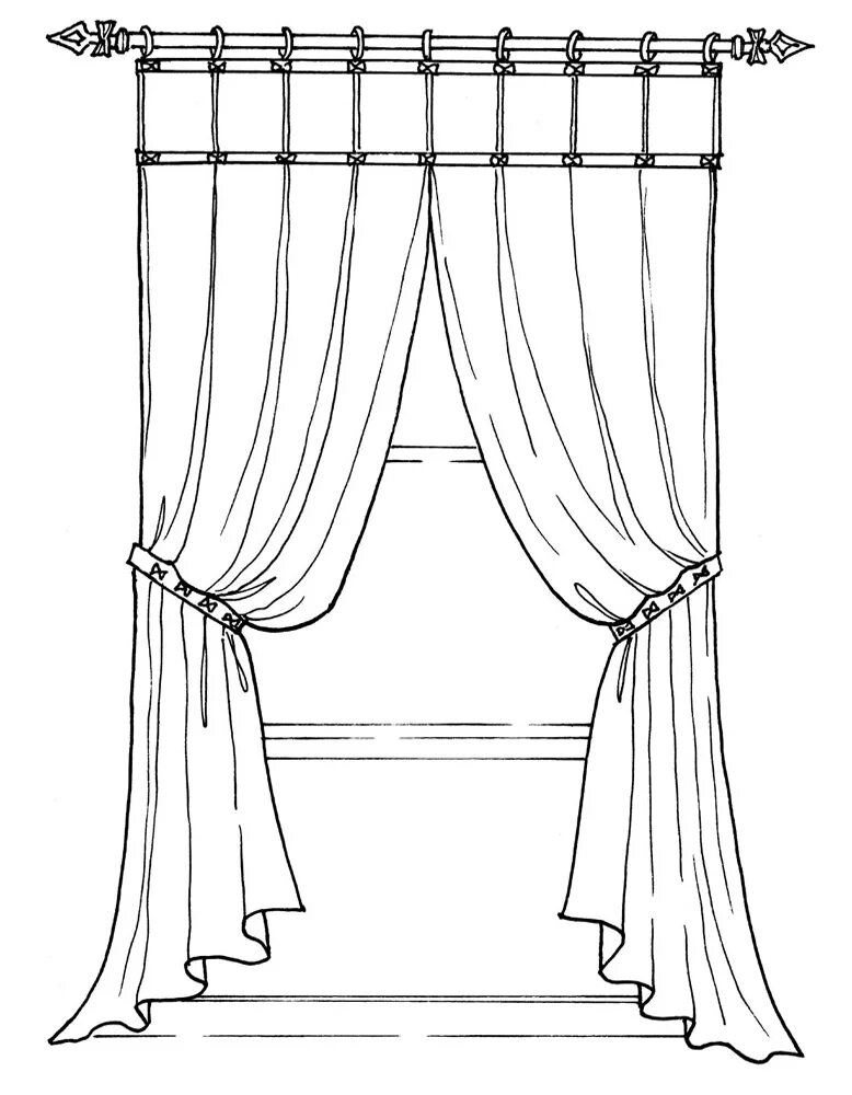 Шторы карандашом. Эскизы штор. Шторы для раскрашивания. Шторы раскраска. Шторка рисунок