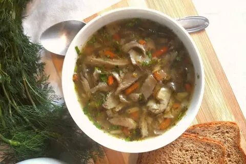 Суп с вешенками