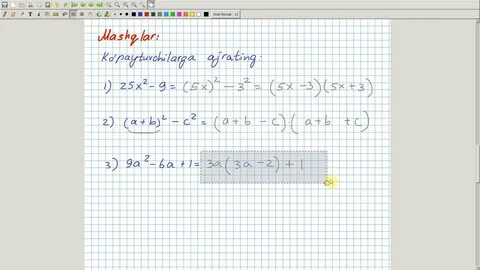 Algebra 7 sinf
