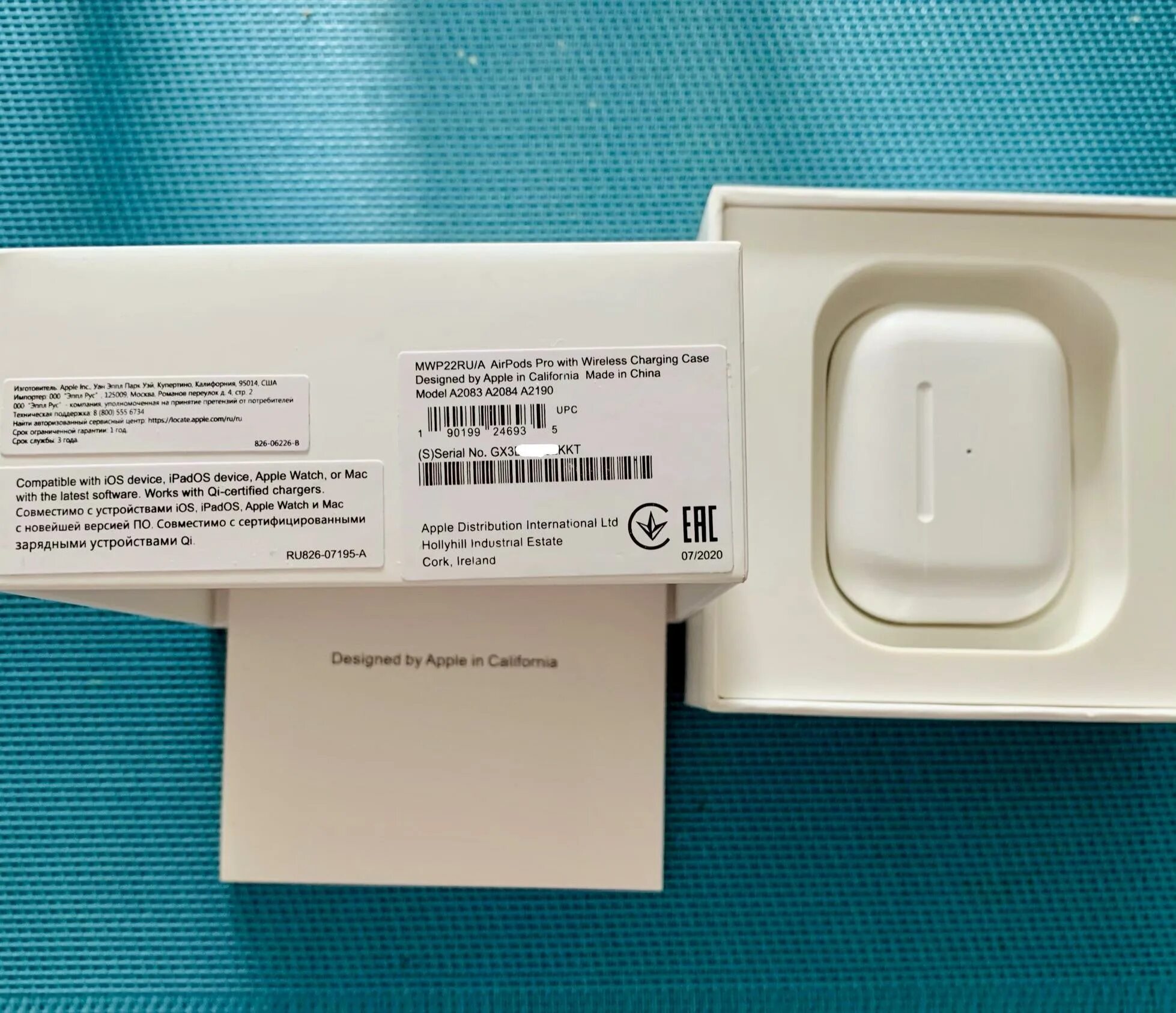 Номера airpods pro 2. Наушники AIRPODS Pro Apple a2083 a2084 a2190. Наушники Apple mwp22ru/a. Apple a2084 коробка. A2190 AIRPODS Pro оригинал.