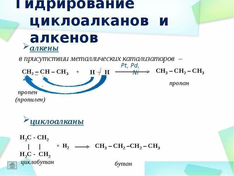 Алканы циклоалканы реакция. Циклоалканы гидрирование. Гидрирование циклоалканов. Получение алканов и циклоалканов. Гидрирование алканы Циклоалканы.