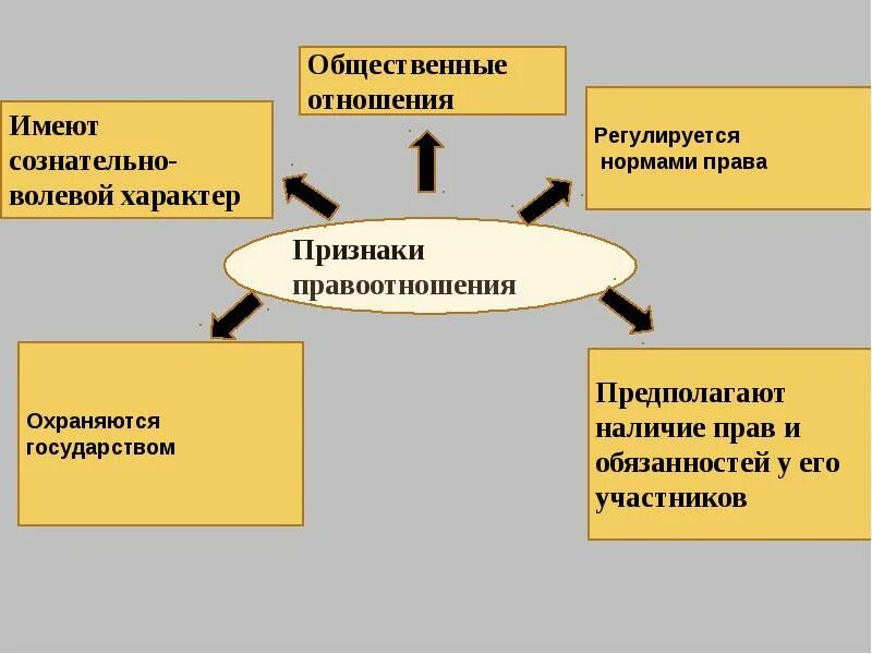 Общественные правоотношения. Признаки правоотношений волевой характер.