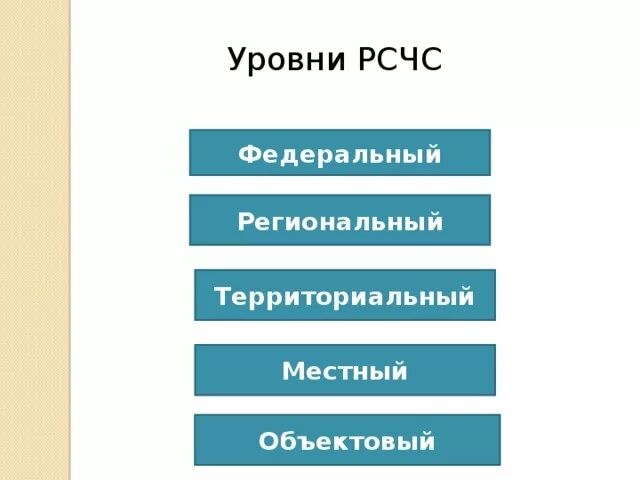 Сайт 5 уровень. Уровни РСЧС. Уровни РСЧС федеральный региональный. Какие уровни имеет РСЧС. Территориальный уровень РСЧС.