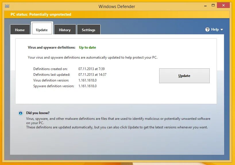 Windows Defender Definition updates. Хост Windows Shell experience что это. Definition updates. Malware Definitions age 5 Days. Shell experience