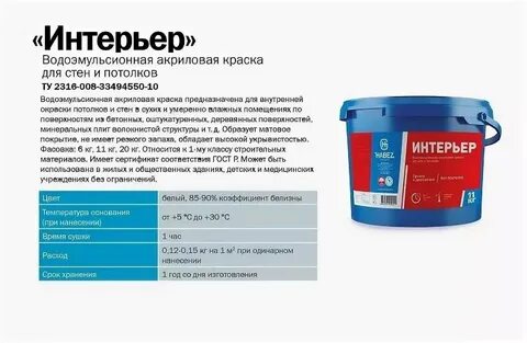 Расход краски водно дисперсионной на 1 м2