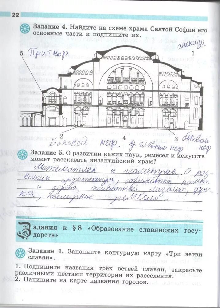 История россии 6 класс рабочая тетрадь страница. Тетрадь по истории искусств. Рабочая тетрадь по истории искусств. История 6 класс рабочая тетрадь стр 6. Найдите на схеме храма Святой Софии его основные части и подпишите.