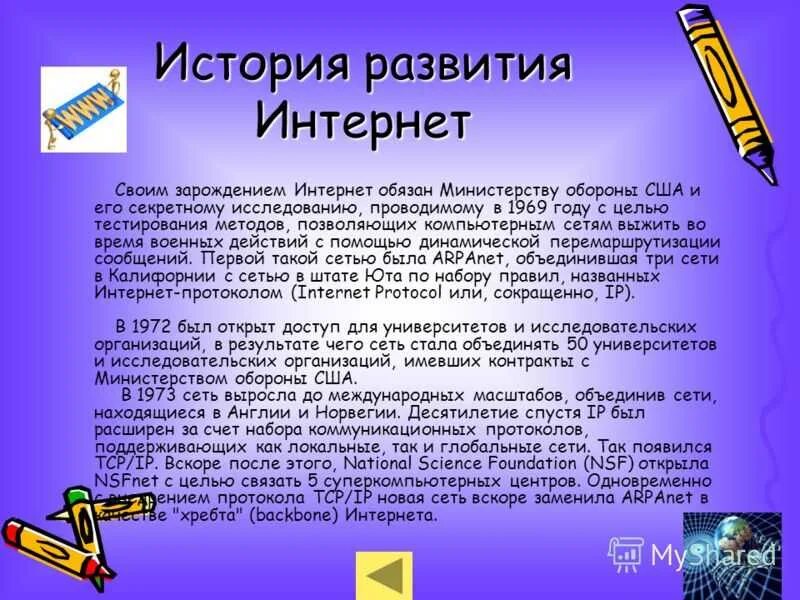 Краткий рассказ о интернете