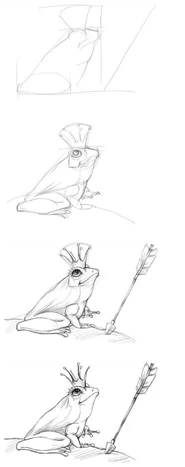 Сказки поэтапно картинки. Царевна лягушка рисунок карандашом. Царевна лягушка срисовать. Сказочные Наброски. Царевна лягушка нарисовать карандашом.