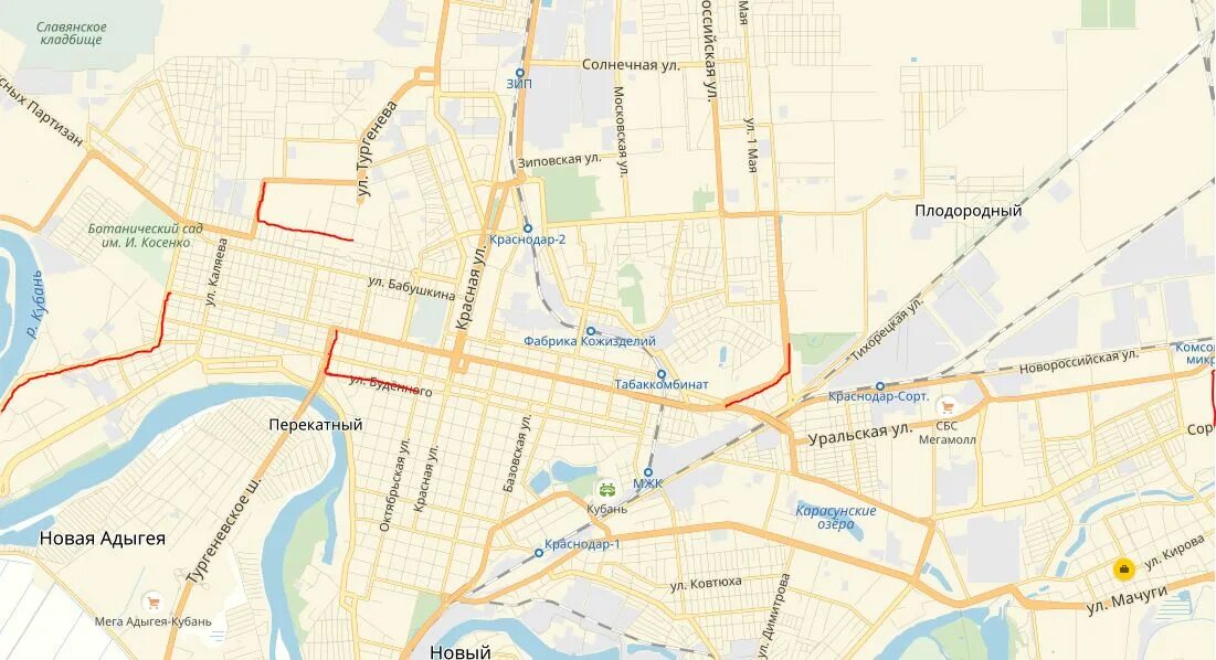 Краснодар на карте. Карта схема Краснодара. Карта Краснодара с улицами.