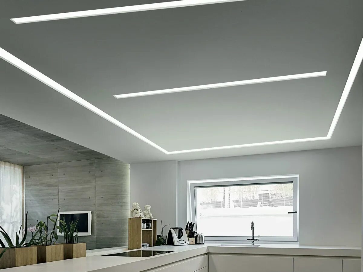 Встраиваемый led линейный светильник в Рокфон