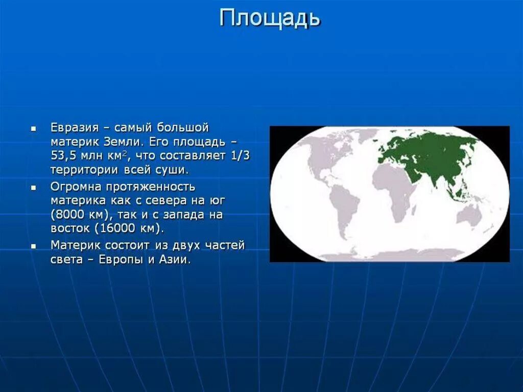 Презентация евразия образ материка. Евразия площадь Евразии. Площадь территории материка Евразии. Евразия презентация. Презентация на тему Евразия.