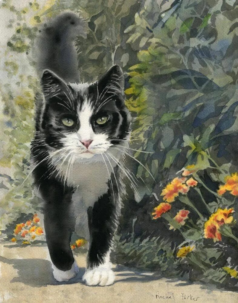 Картины с котами. Сюй Синьци картины. Британский художник Ян Паркер. Художница Яна Мовчан кошки. Кошки в живописи.