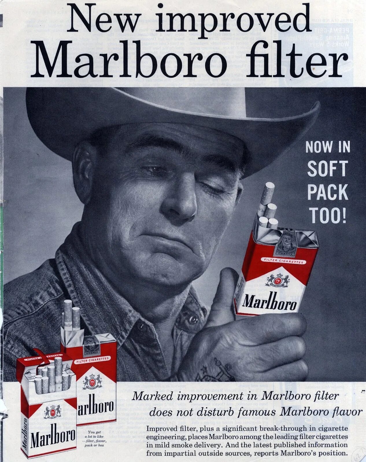 Реклама мал. «ковбой мальборо» philip morris 1955 год. реклама сигарет мальборо. старая реклама сигарет мальборо. винтажная реклама мальборо.