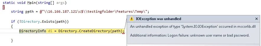 System io ioexception. Строка password. DIRECTORYINFO C#. Unknown user name or Bad password. System.NOTIMPLEMENTEDEXCEPTION: "метод или операция не реализована.".
