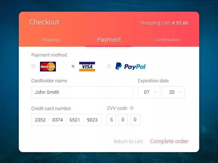 This payment method. Payment form. Credit Card checkout form. Payment checkout. Checkout UI Design.