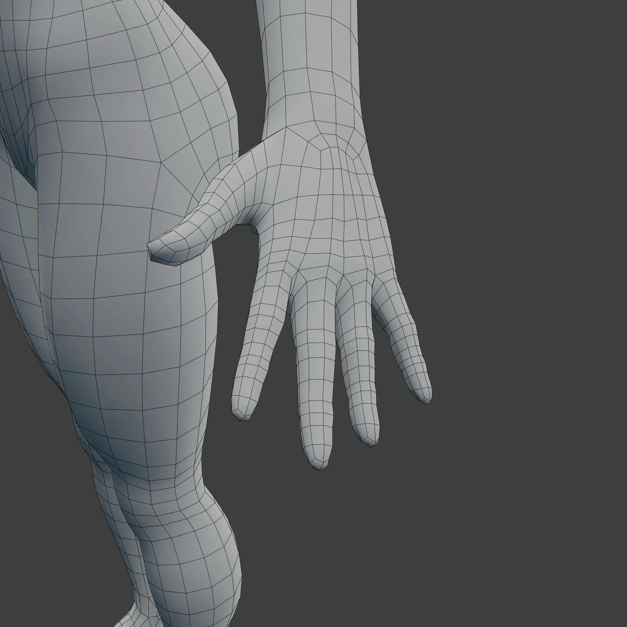 Base Mesh 3d. Ретопология в Blender. 3d модели. Модель руки. Main obj