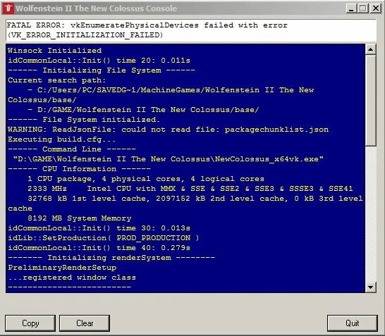 New colossus ошибка. Ошибка вольфенштайн 2. Ошибка Wolfenstein 2 the New Colossus. Wolfenstein 2 не запускается.