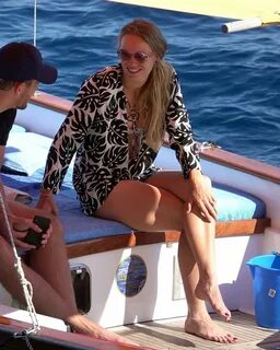 Caroline Wozniacki in Pink Bikini on holiday in Capri. 