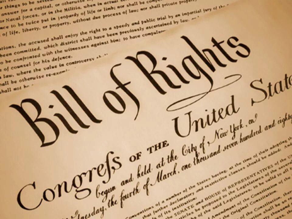 Поправка конституции сша билль о правах. Билль о правах 1791 г в США. The Bill of rights. Bill of rights USA. Билль о правах фото.
