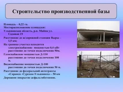 Виды производственных баз