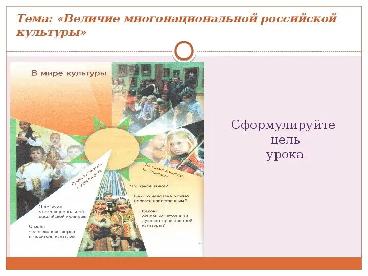 Рабочая программа по однкнр 6. Основы духовно-нравственной культуры народов России. Духовно-нравственная культура народов России. Духовно нравственные культуры России. Величие многонациональной культуры России.