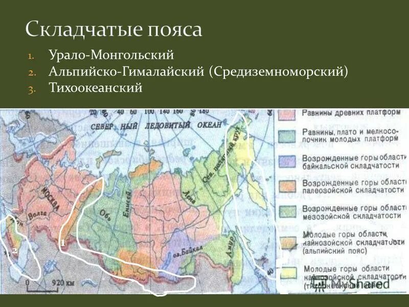 Молодые платформы россии. Складчатые области Евразии. Складчатые области разного возраста. Складчатый пояс. Урало-монгольский складчатый пояс.