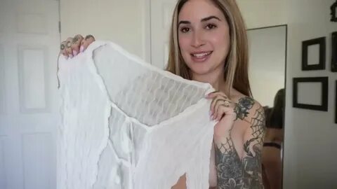 Transparent try on haul with mirror view