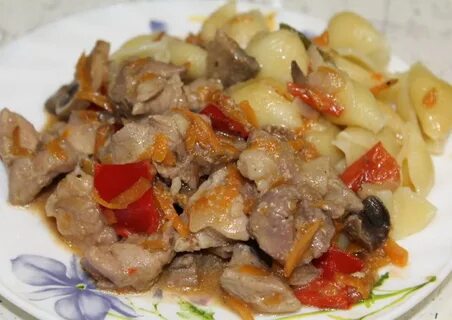 Индейка с грибами на сковороде