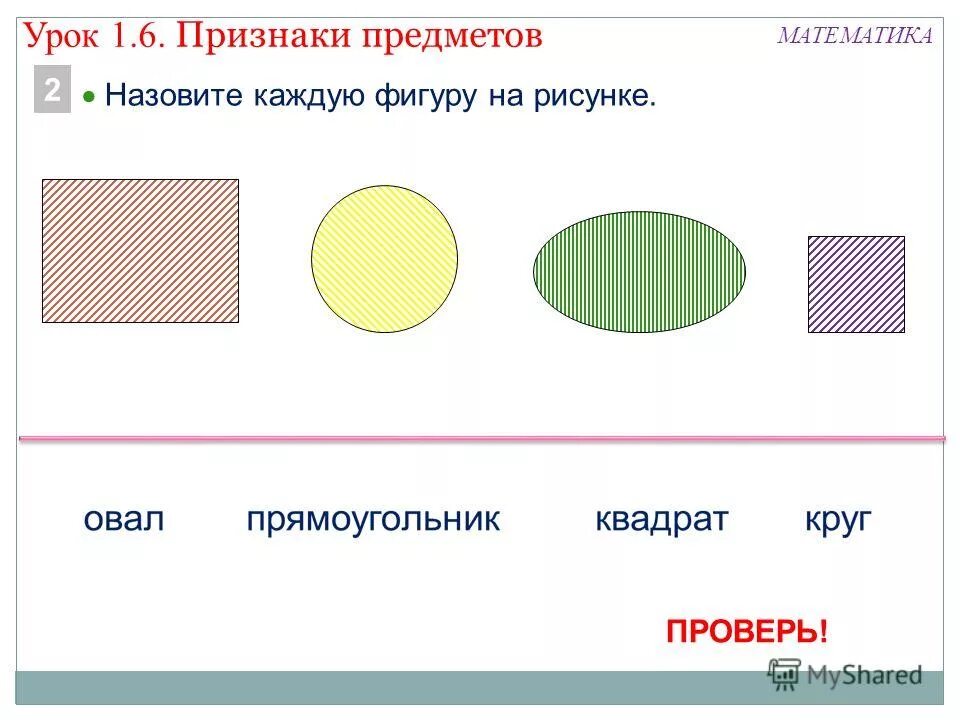 Назовите признаки урока