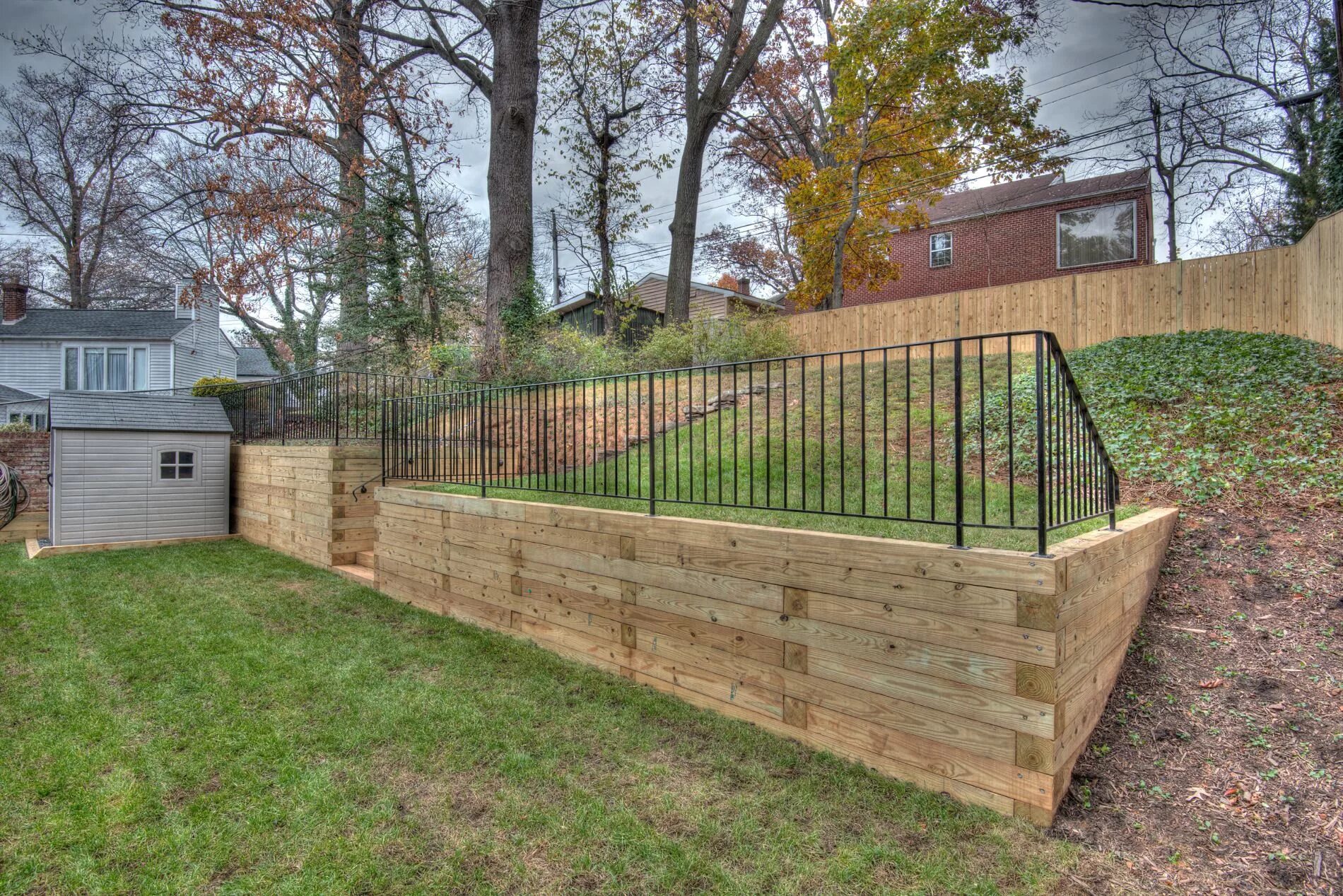 Concrete Steps For Gardens Backyard fences, Fence design, Sloped yard