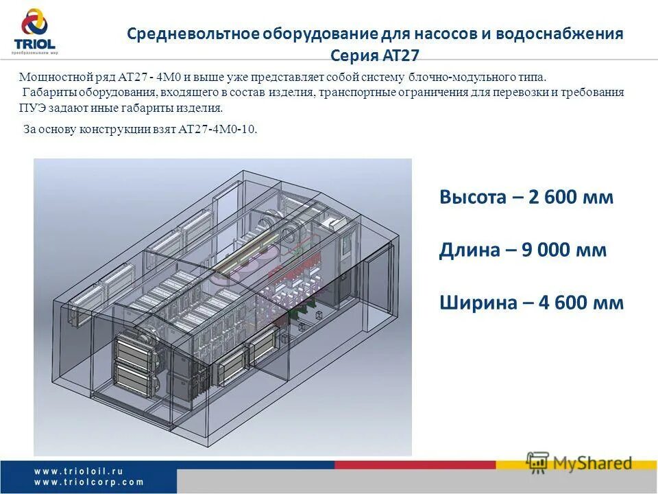 Виды модульных систем. Габариты оборудования. виды размеров оборудования. передвижная электроустановка обратной трансформации. триол at27.