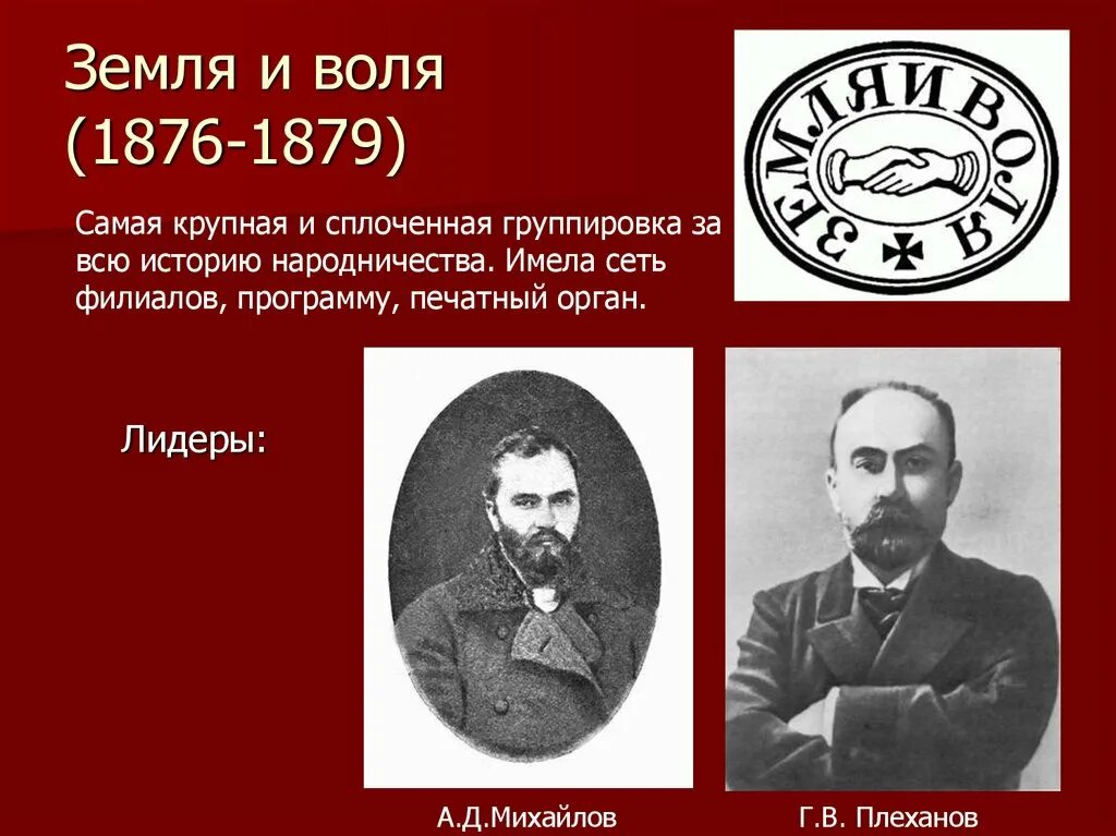 Земля и Воля 1876-1879. Г Плеханов земля и Воля. Земля и Воля 1876-1879 участники.