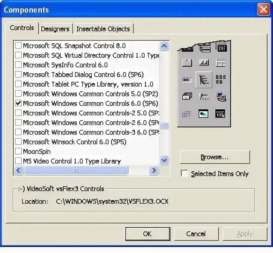 Dialog controls. Typcl.