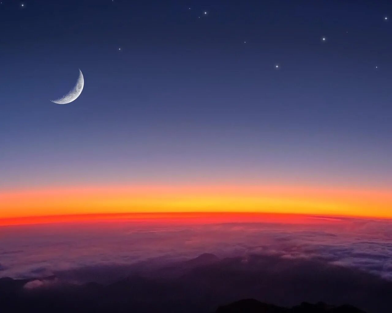 луна и 5 звезд