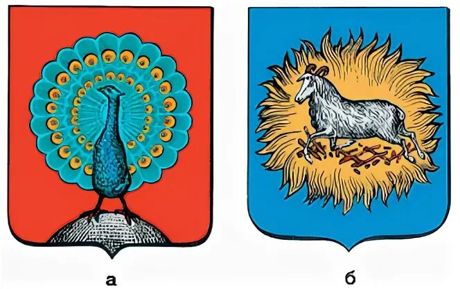 Павлин изображен на гербе