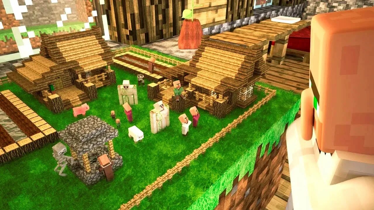 Village transformation. Village реалистичный майнкрафт. Villager Minecraft animation. Tiny Bunny майнкрафт. Мини деревня реалистичен.