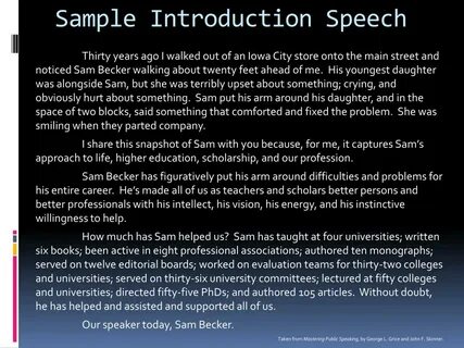 Speech examples