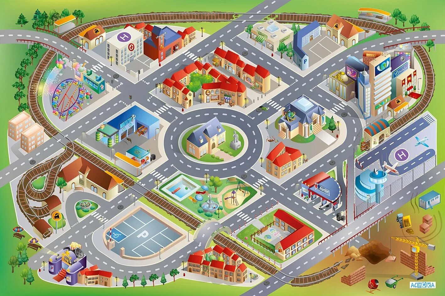 Карта мини города. Игровой коврик Playmat Blue City. Коврик дорога для детей. Детский коврик город дорога. Ковер для машинок с дорогами.