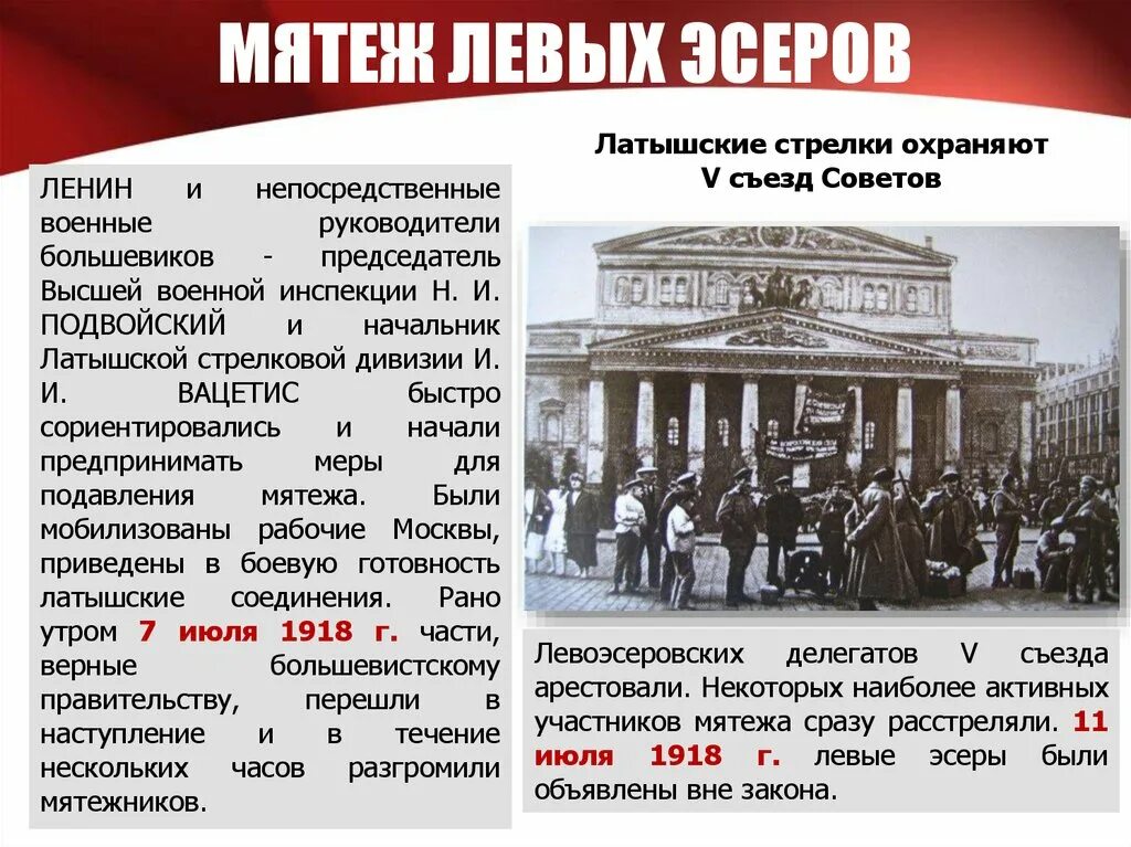 Роспуск эсеров. Последствия мятежа левых эсеров для большевиков. Большевики и левые эсеры. Левоэсеровский мятеж причины итоги последствия. Выступление левых эсеров.