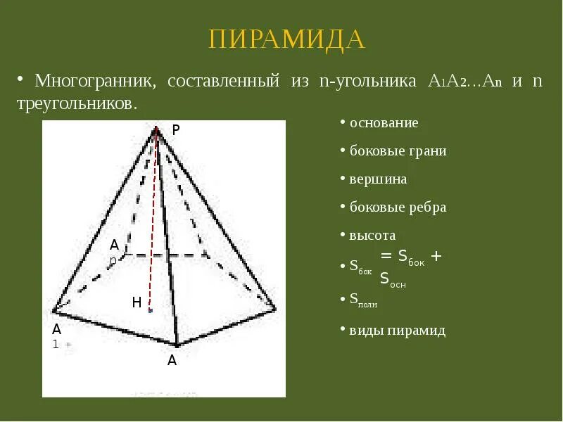 Sосн треугольной пирамиды. S осн треугольной пирамиды. Правильная пирамида. Пирамида её основание боковые рёбра высота.