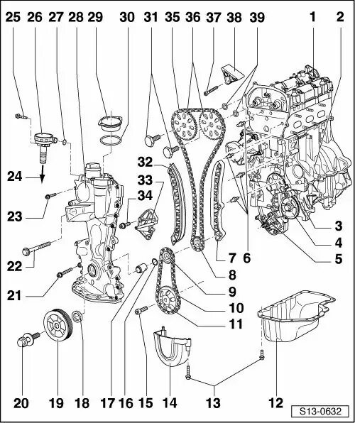 Skoda Workshop Service and Repair Manuals Octavia Mk1 Drive unit 1.4/55 kW Engin