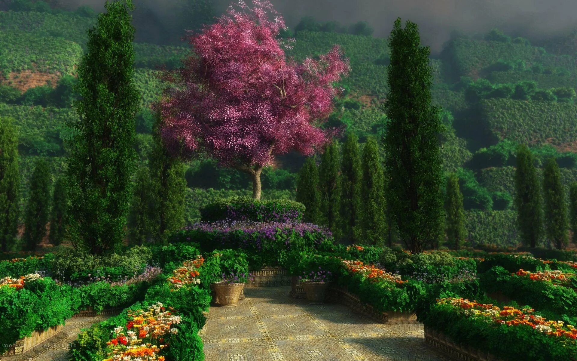 Берсо садово парковый. Цветущие сады и водопады. Дикий райский сад. Томас коул эдемский сад. Сад цветов в лесу.