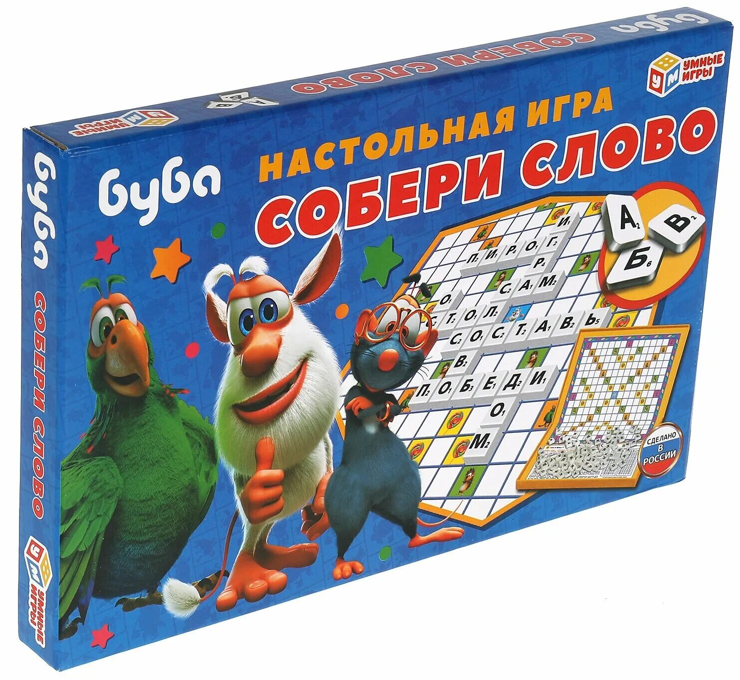 Слово буба. Настольная игра Буба. Игра Буба Собери слово. Обучающая игра с Бубой игрушка. Собери слово. Коробка самосборная 295х195мм.