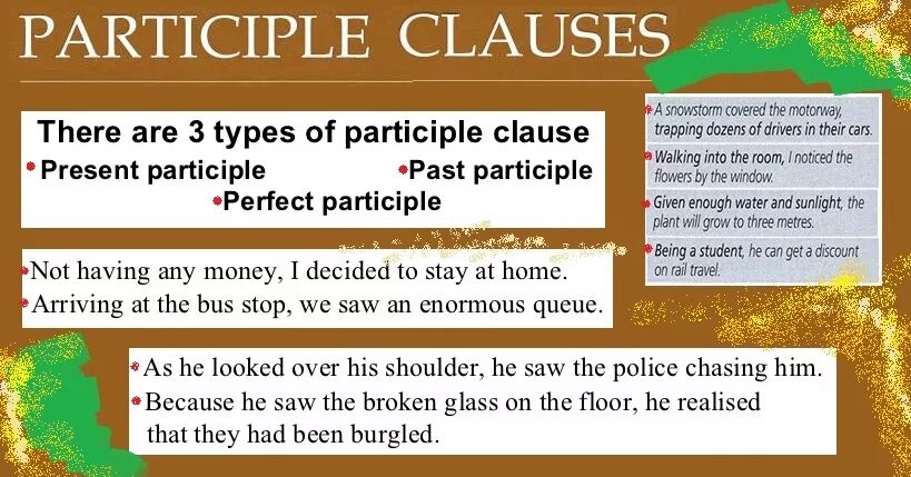 Participles worksheets