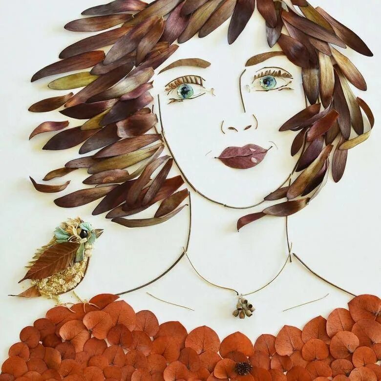 Шаблоны лиц для аппликации из листьев. Портреты из листьев vicki rawlins. аппликация из природного материала. портрет из природного материала. аппликации bp ghbhjlyjuj vfnthbfkf.